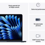 Apple MacBook Air M4 16GB 256GB SSD macOS 13" Taşınabilir Bilgisayar Gece Yarısı MW123TU/A - Görsel 10