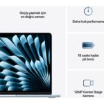 Apple MacBook Air M4 16GB 256GB SSD macOS 13" Taşınabilir Bilgisayar Gök Mavisi MC6T4TU/A - Görsel 10