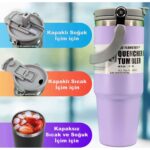 Trailx Vakumlu Termos, Paslanmaz Çelik 30 OZ/887 Ml, Lila - Görsel 2