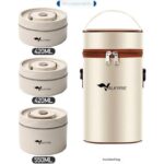 Valkyrie 3 Gözlü Paslanmaz Çelik Isı Yalıtımlı Yemek Kabı Seti Çantalı 304 Steel 2 x 420ML + 550ML - Görsel 5