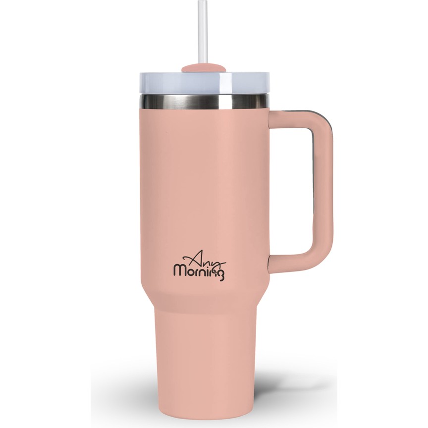 110000988674841.jpg Any Morning Vaha 1200 ml Termos Mug – 3 Aşamalı Çevirmeli Kapak, Somon - Görsel 1