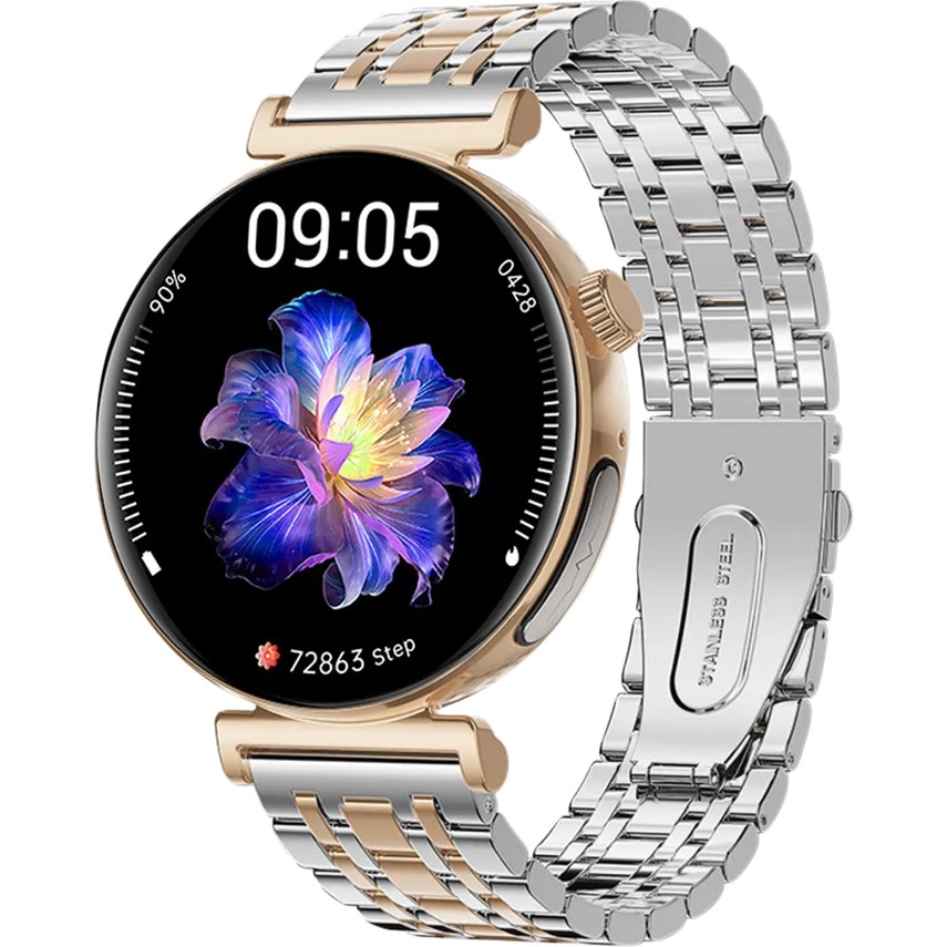 110001007968544.jpg Spovan Papillon 4 Tansiyon Şeker Amoled Türkçe Kadın Akıllı Saat - Görsel 1