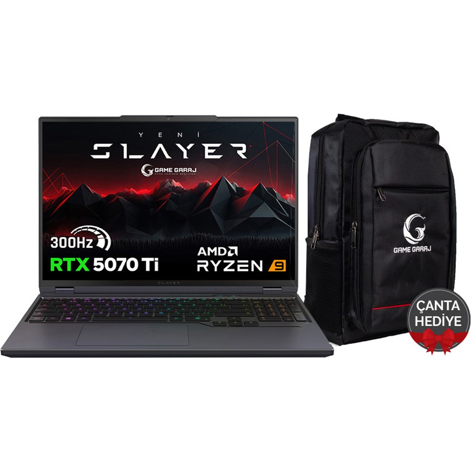 110001016906173.jpg Game Garaj Slayer R9T-5070TI C2 Amd Ryzen 9 9955HX 64GB Ram 2tb SSD RTX5070TI 16" Qhd IPS 300Hz Freedos Taşınabilir Bilgisayar - Görsel 1
