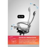 Metta Samurai Ergonomik Deri Ofis Koltuğu / Çalışma Sandalyesi - F.2.1.49 - Gri - Görsel 3