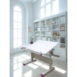 Creo Mobili Çekmeceli Çocuk Masası Eğim Verilebilir ve Çekmeceli Masa - 130x70 Cm, Beyaz/Fuşya - Vega Basic - Görsel 2