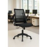 Sahmetra Sun Çalışma Sandalyesi, Açılabilir Kol Çalışma Koltuğu, Bilgisayar Ofis Sandalyesi Siyah Plastik Ayak - Görsel 2