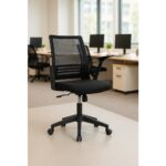 Sahmetra Sun Çalışma Sandalyesi, Açılabilir Kol Çalışma Koltuğu, Bilgisayar Ofis Sandalyesi Siyah Plastik Ayak - Görsel 3