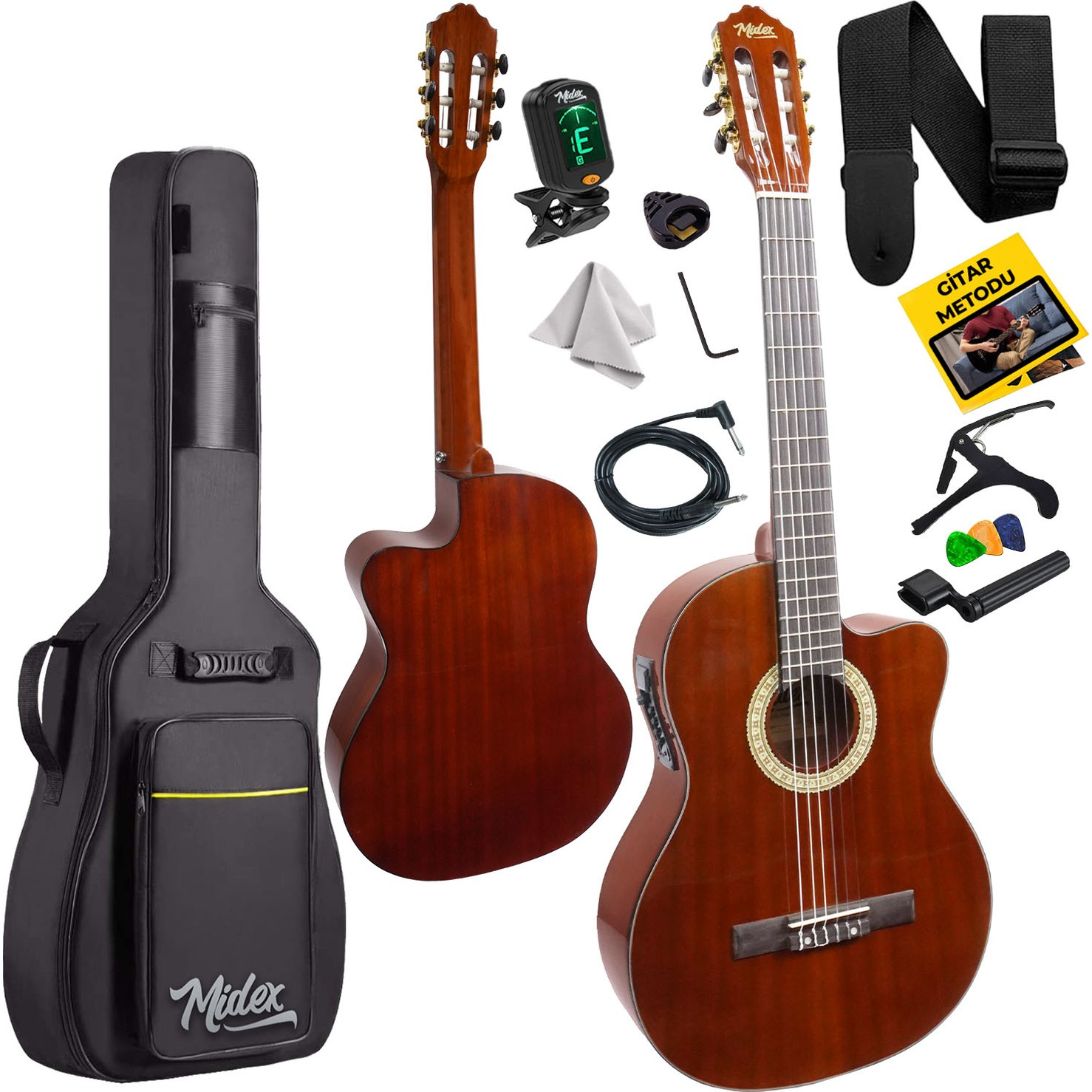110001095710765.jpg Midex X48 Elektro Klasik Gitar Seti - Görsel 1