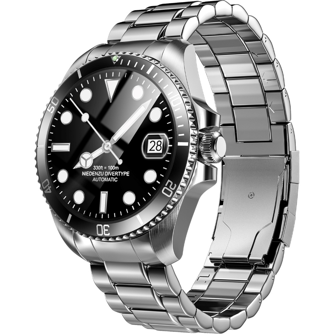 110001098936927.jpg Zcwatch V0525 316L Paslanmaz Çelik, Döner Bezel, Bt Call, Spor Sağlık, IP68 Profesyonel Akıllı Saat - Görsel 1
