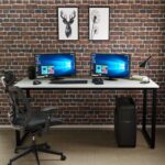 Ceramical MS1 Metal Ayaklı Çalışma Masası - 160cm - Beyaz - Görsel 2