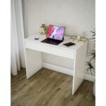 Delta Dizayn 1 Çekmeceli Çalışma / Makyaj Masası – Beyaz, E1 Suntalam, Teleskopik Raylı - Görsel 3