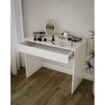 Delta Dizayn 1 Çekmeceli Çalışma / Makyaj Masası – Beyaz, E1 Suntalam, Teleskopik Raylı - Görsel 5