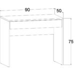 Delta Dizayn 1 Çekmeceli Çalışma / Makyaj Masası – Beyaz, E1 Suntalam, Teleskopik Raylı - Görsel 7