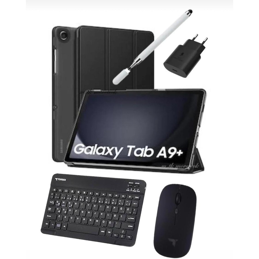 110001130368106.jpg Samsung Galaxy Tab A9 Plus 8gb 256GB 11'' Ekran Mavi Kalem Cam Kılıf Şarj Başlık KLAVYE+MOUSE ( Türkiye Garatili) - Görsel 1