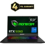Monster Tulpar T7 V26.2.2 Intel Core I7 13620H 32 GB Ram 1 Tb SSD 8 GB Rtx 5060 Freedos 17,3" Fhd 144 Hz Oyun Bilgisayarı