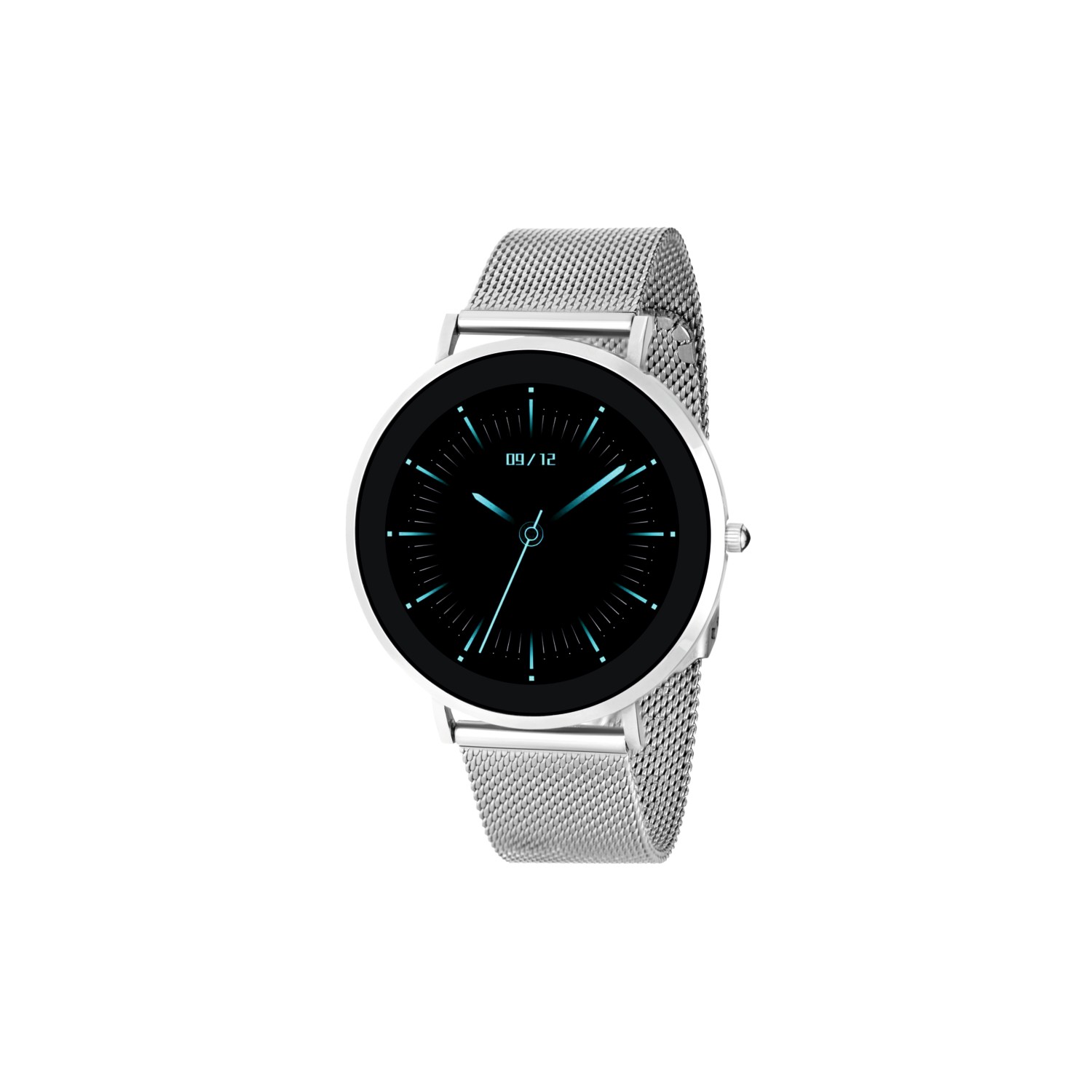 110001161965086.jpg Fro LW43 Silver Kasa 43 mm Silver Çelik Hasır Kordon Akıllı Saat - Görsel 1