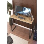 Pratico Mobilya Metal Ayaklı Çalışma Masası Atlantik Çam - 150 cm - Görsel 6