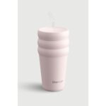 Stevig 3 Bubble Two-Cap Straw Tumbler Çelik Termos 600 ml Soft Quartz ST-248