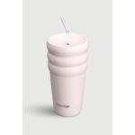 Stevig 3 Bubble Two-Cap Straw Tumbler Çelik Termos 600 ml Soft Quartz ST-248 - Görsel 3