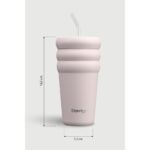 Stevig 3 Bubble Two-Cap Straw Tumbler Çelik Termos 600 ml Soft Quartz ST-248 - Görsel 8