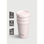 Stevig 3 Bubble Two-Cap Straw Tumbler Çelik Termos 600 ml Soft Quartz ST-248 - Görsel 2
