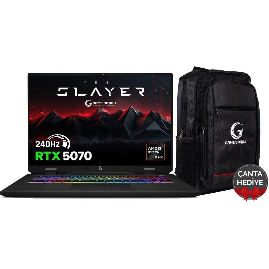 110001181822409.jpg Game Garaj Slayer R9M3D XL-5070 C6 Amd Ryzen 9 9955HX3D 32GB Ram 1tb SSD RTX5070 17" Qhd+ 240Hz IPS Freedos Oyuncu Laptop - Görsel 1