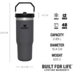 Stanley The IceFlow Flip Straw Pipetli Termos Bardak 0,89 LT Füme - Görsel 2