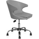 Seduna Koket Gri Deri Çalışma Koltuğu - Ofis Koltuğu - Personel Koltuğu